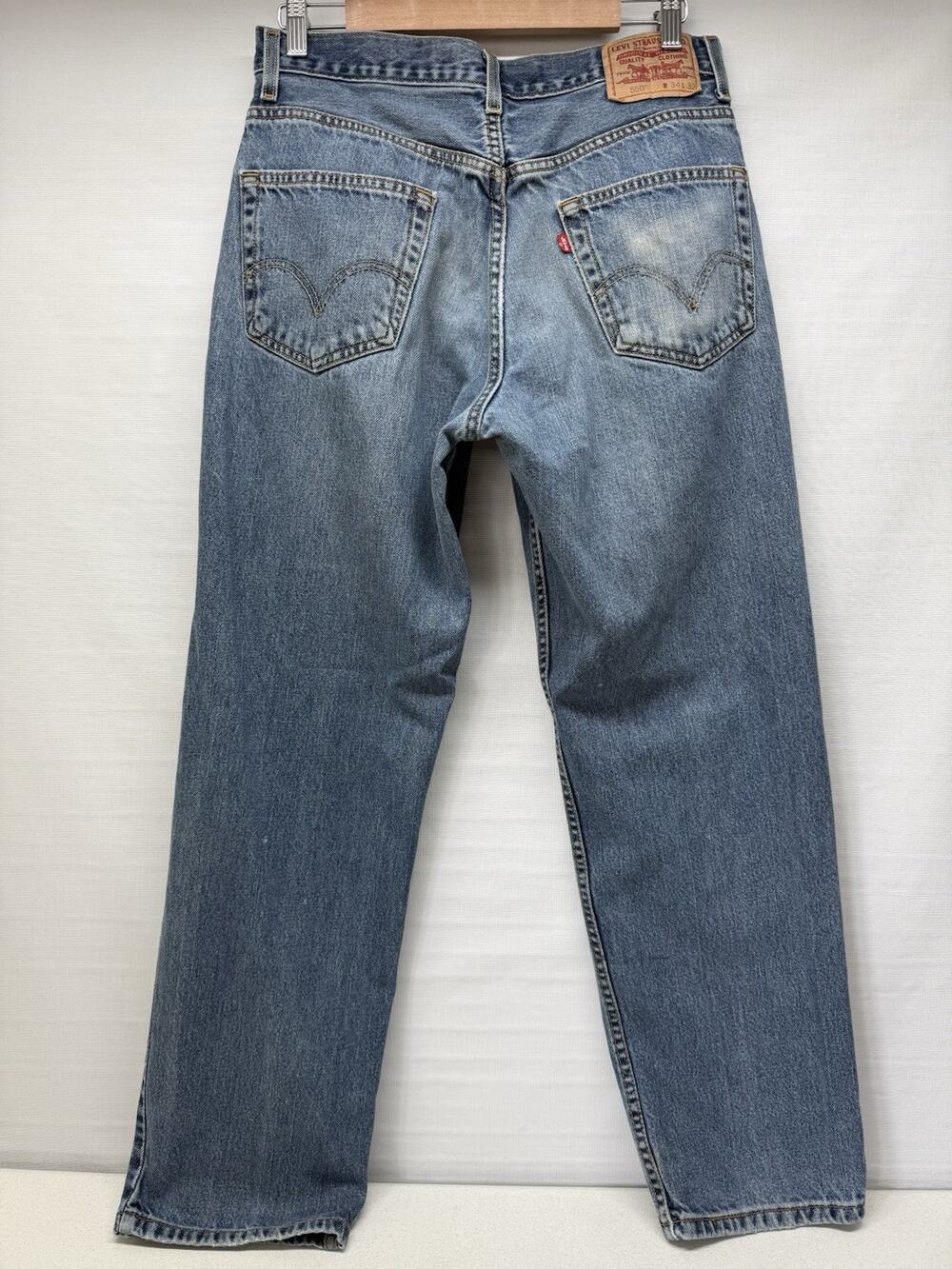 LEVIS 550 Mens 34x32 (32x30) Relaxed Fit Cotton Denim Blue Jeans